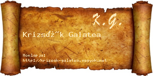 Krizsák Galatea névjegykártya
